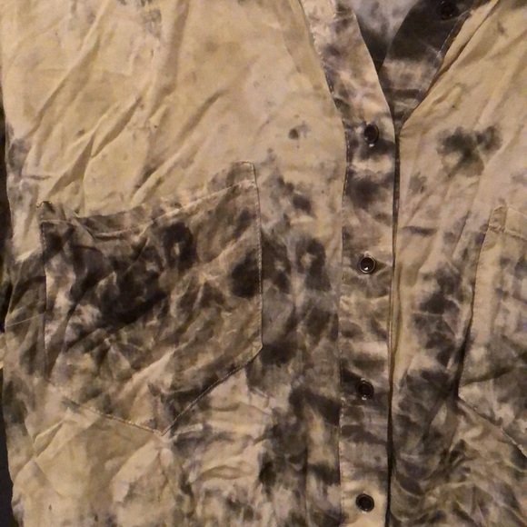 Zara Crop Top Tie Dye Short Sleeve Button Down - Picture 3 of 3